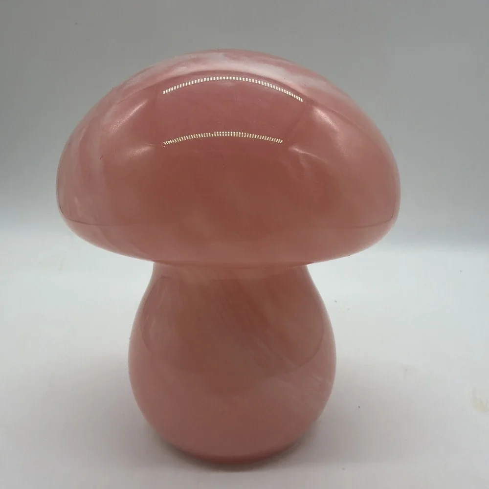 Pink Mushroom Lamp ,Ceramic, Battery Operated, 6 Inches Tall